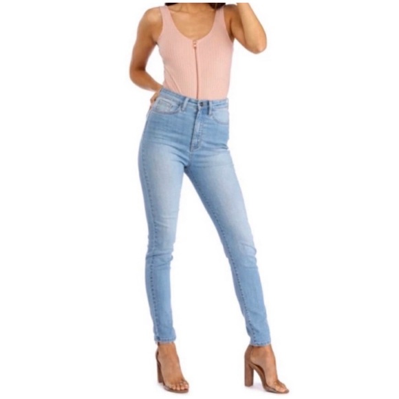 Zip Up Ribbed Tank Bodysuit Blush - Picture 3 of 8